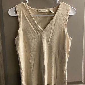 MOVING SALE Cream work tank top petite!